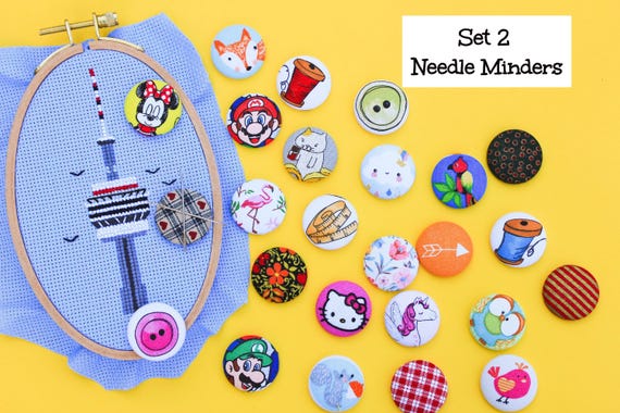 Set 2x Needle Minder Magnets, Cross Stitch Needle Minder, Embroidery Accessory, Magnet to Hold Needle, Sewing Notion,Cross Stitch,Embroidery