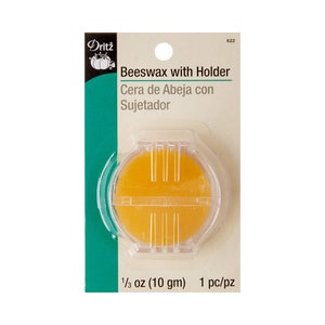 Beeswax with Holder by Dritz (Item#622), Thread Conditioner, Bee Wax for Floss, Basic Sewing, Floss Conditioner, Beeswax with Case,