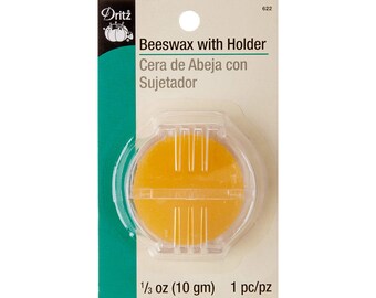 Beeswax with Holder by Dritz (Item#622), Thread Conditioner, Bee Wax for Floss, Basic Sewing, Floss Conditioner, Beeswax with Case,