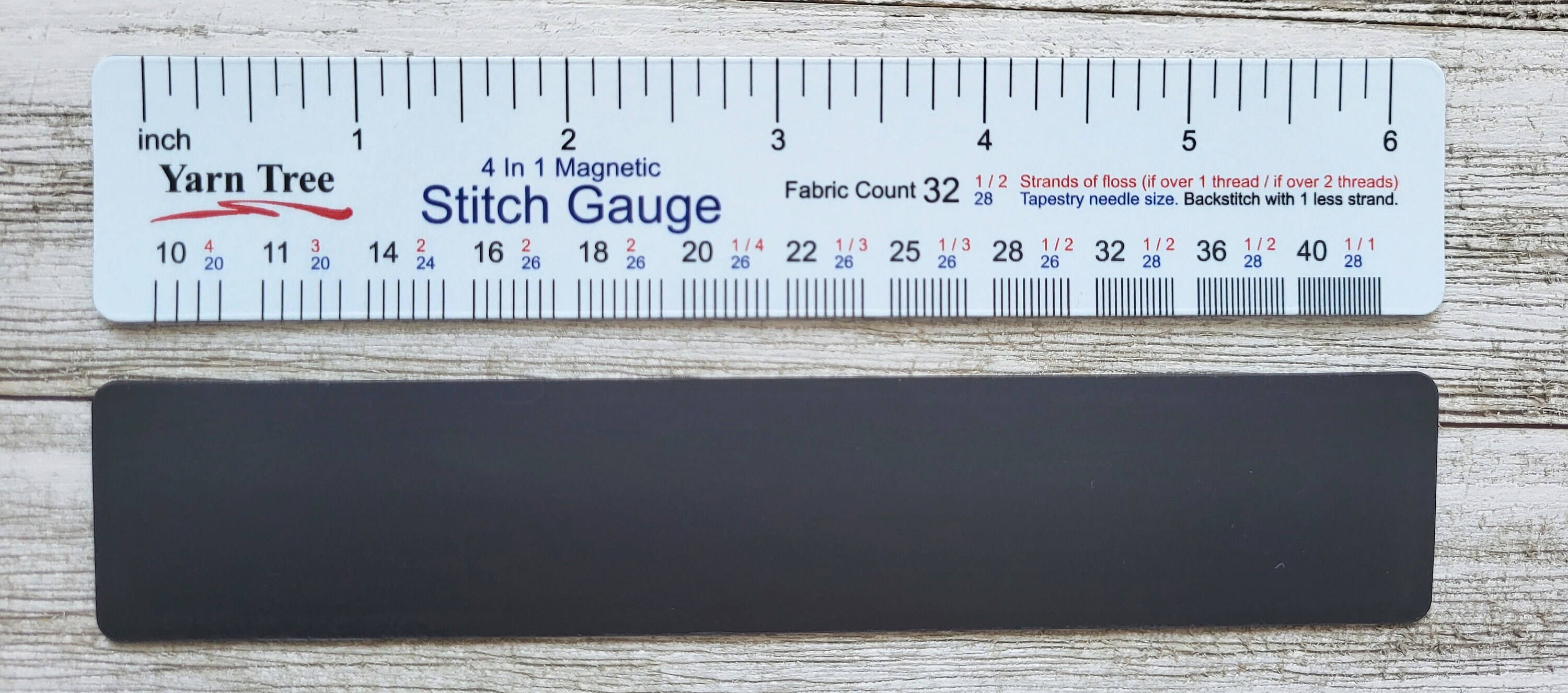 Stitch Gauge 4 in 1 Magnetic for Stitch Counts: 11, 14, 16, 18, 22, 25 ...
