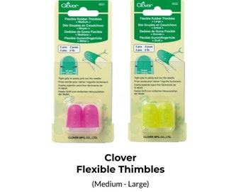 Clover Flexible Rubber Thimble (Medium or Large), Thimbles, Rubber Thimble, Thimble for Sewing, Thimble for Needlepoint, Embroidery, Clover