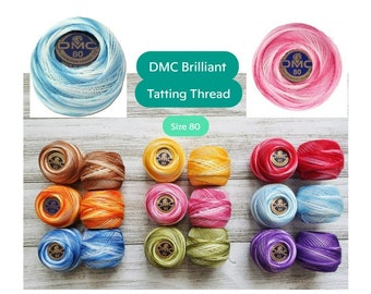 Size 80 DMC Brilliant Tatting Thread 100yds (Art. 19), DMC Thread, Colorfast Lace Making Spécial Dentelles Article 19, Fine DMC Floss,