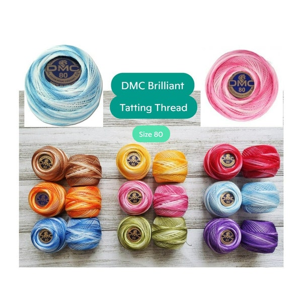 Size 80 DMC Brilliant Tatting Thread 100yds (Art. 19), DMC Thread, Colorfast Lace Making Spécial Dentelles Article 19, Fine DMC Floss,