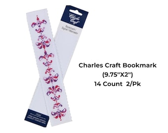 14ct AIDA Bookmark Lace Edged by Charles Craft - 3"x8" White/ Bookmark to Cross Stitch/ AIDA Fabric/ DIY Bookmark/ Aida 18 Count/ Bookmark
