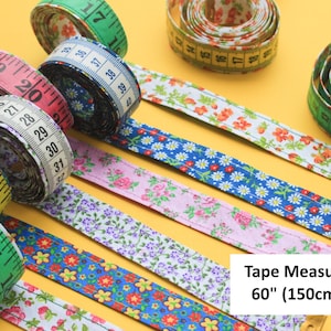 Tape Measure 60 inches or 150cm Covered with Cotton Fabric/ Measuring Tapes/ Sewing Notions/ Dressmaking/ Sewing Gift, Sewing Essentials