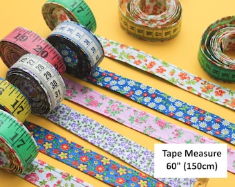 Tape Measure 60 inches or 150cm Covered with Cotton Fabric/ Measuring Tapes/ Sewing Notions/ Dressmaking/ Sewing Gift, Sewing Essentials