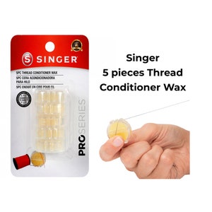 5Pcs Thread Conditioner Wax by Singer, Bee Wax for Floss, Basic Sewing, Floss Conditioner, Beeswax with Case, Singer ProSeries Wax Clear