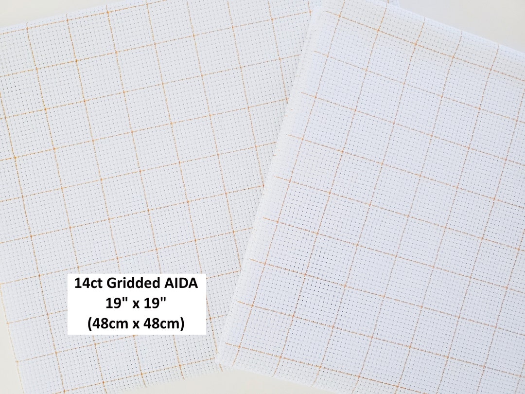 Cross Stitch Gridded Aida 19 X 19, Cloth With Grid, AIDA 14 Count