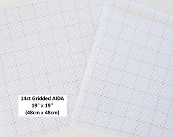 Cross Stitch Gridded Aida (19" x 19"), Cloth with Grid, AIDA 14 count, Cross Stitch Fabric, AIDA with Grids, Aida Cloth, Gridded AIDA,