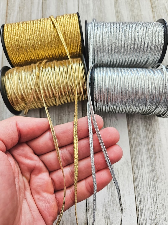 5 Yards Golden or Silver Soutache Cord 3mm