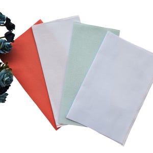 Set 4x AIDA 14ct, 16ct and 18ct by Zweigart - Each Cut Measures 10&quot;x10&quot; (Colors: 14ct Coral, 14ct Blue Blizzard, 16ct White, 18ct White)