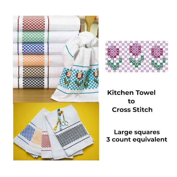 Cross Stitch Kitchen Towel 45cm X 70cm 14 Count, Orange AIDA Towel, Towel  to Cross Stitch, Orange Kitchen Towel, Needlepoint Towel 