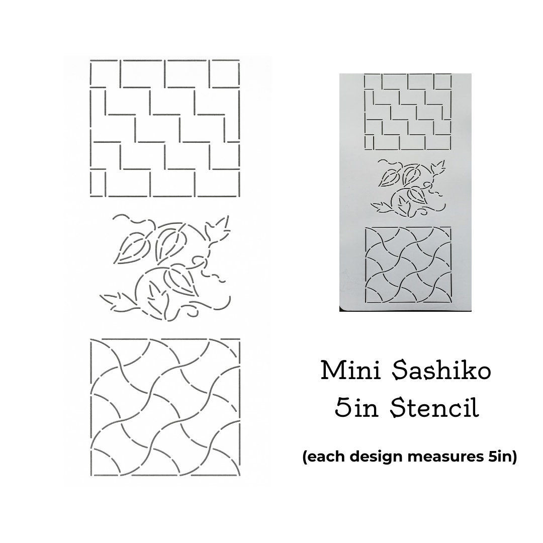 5in Mini Sashiko Stencil Stairsteps, Lantern Vine, Anchors, Plastic Sashiko  Stencil, Sashiko Supplies, Quilt Pattern, Quilting Stencil 