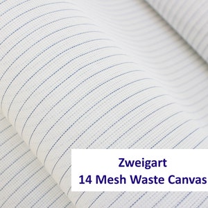 14ct ZWEIGART Waste Canvas, Cross Stitch Fabric, 14 Count AIDA, Cross Stitch Waste Canvas, ZWEIGART Fabric, Zweigart Aida White Waste Canvas