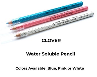 Lápiz soluble en agua CLOVER: blanco, rosa o azul o 3 colores juntos en el paquete