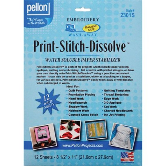 Buy 12 Sheets Print Stitch Dissolve Pellon, Water Soluble Paper Stabilizer,  Transfer Patterns, Embroidery Paper, Embroidery Printable Paper Online in  India 