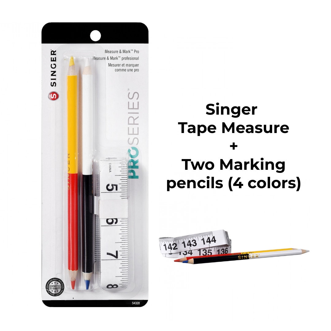 144in Singer Tape Measure Dual 2 Double-ended Marking Pencils, Sewing  Notions, Dressmaking, Sewing Supplies, Sewing Essentials, Quilting 