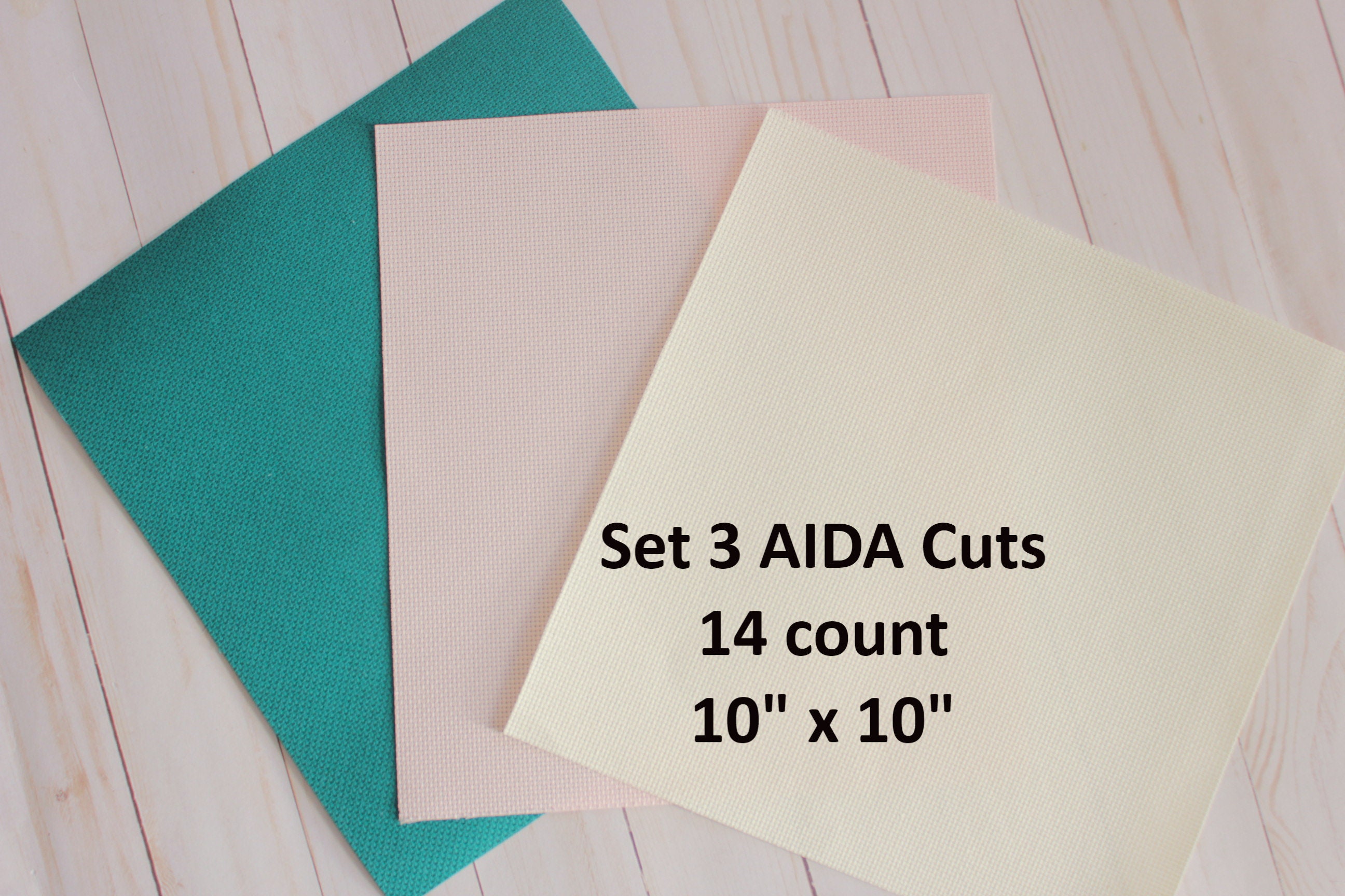 Set 3 AIDA Fabric Cut 10 X 10 AIDA 14 Count Etsy Canada