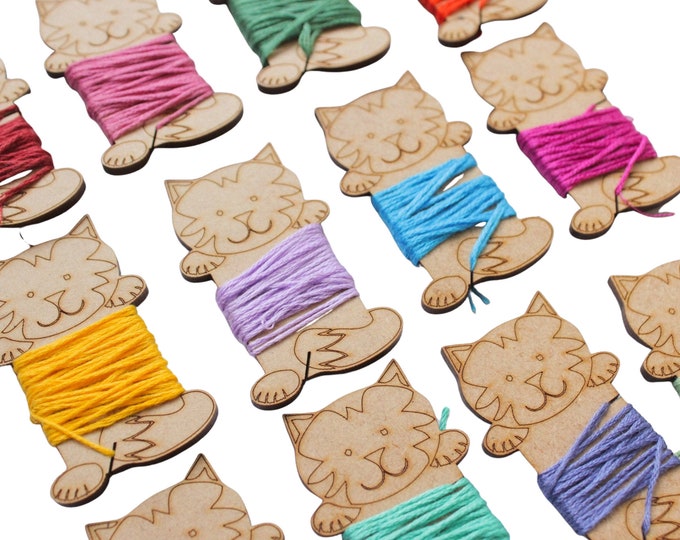 10x Embroidery Floss Bobbins Wooden Floss Bobbins Floss Etsy