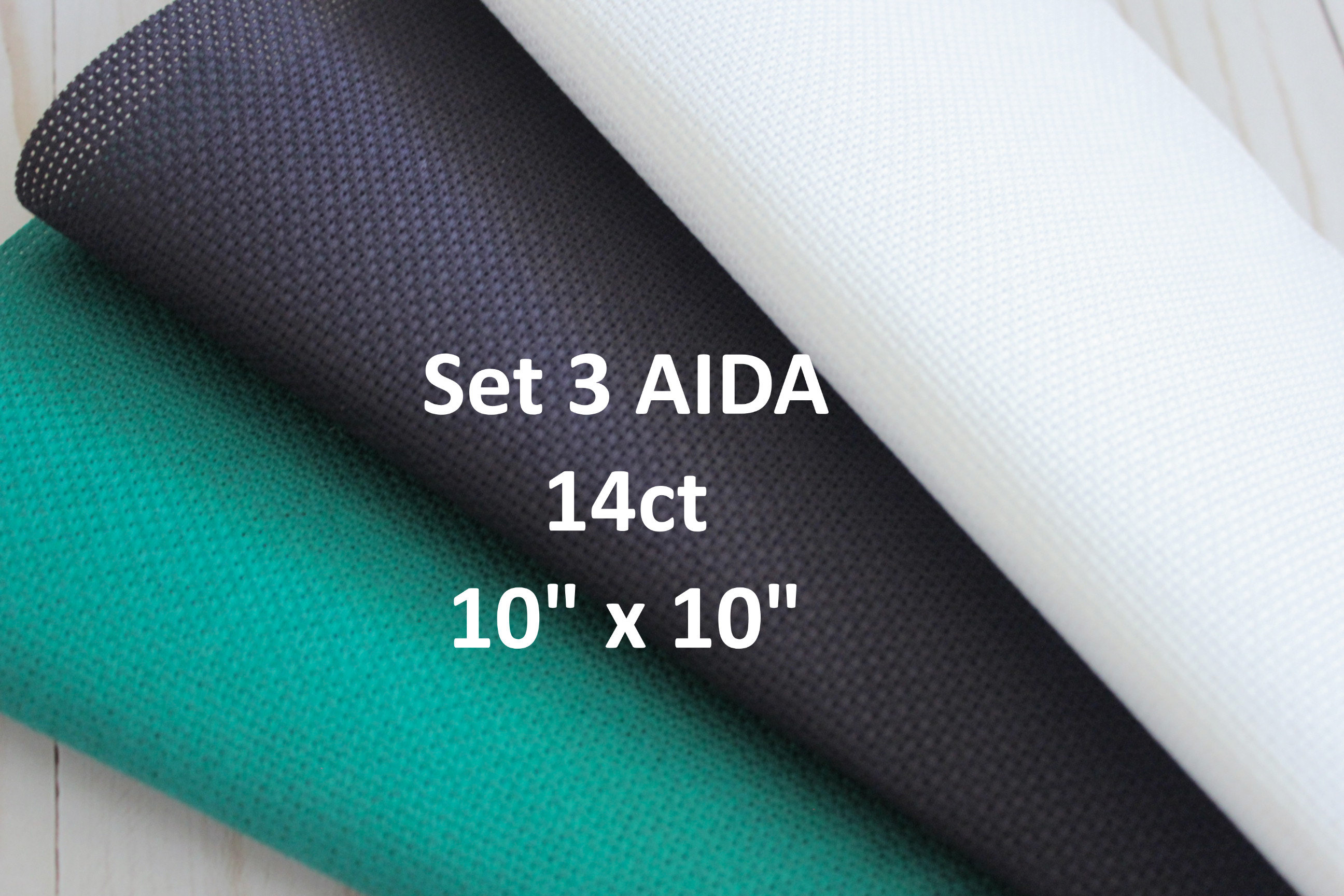 Set 3 AIDA Fabric Cut 10 X 10 AIDA 14 Count Etsy