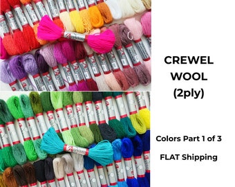 CREWEL WOOL (2ply) by Appletons - Crewel Skein 25m/ FLAT Shipping/ Crewel Floss, Appletons Wool Skeins, Crewel 2ply/ Colors Part 1 of 3
