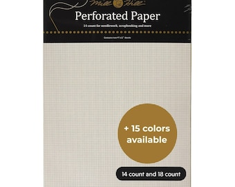 14ct and 18ct Perforated Paper Mill Hill - 9" x 12" / 2 Per Package,Perforated Paper for Needlework,Scrapbooking Paper,Perforated Paper Ecru