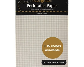 14ct and 18ct Perforated Paper Mill Hill - 9" x 12" / 2 Per Package,Perforated Paper for Needlework,Scrapbooking Paper,Perforated Paper Ecru