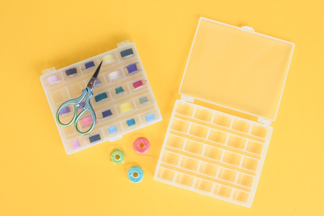 Spulenbox Für Nähmaschine – 25 Fächer Aus Kunststoff, Transparent