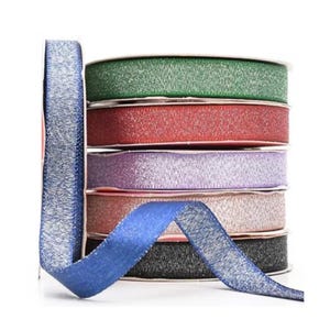 1 mètre de ruban 10 mm avec paillettes - Matériau polyester