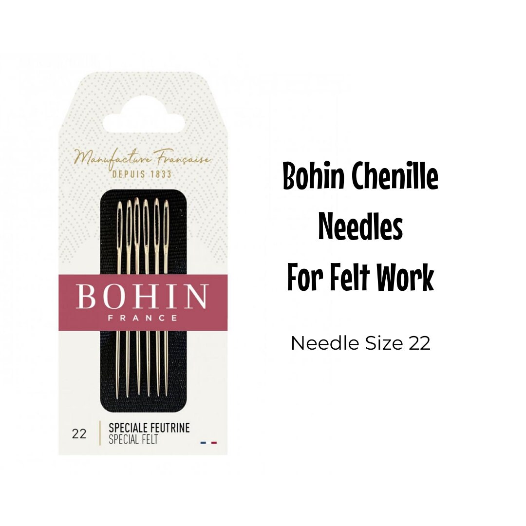 Bohin Chenille Needles for Felt Hand Work Needle Size 22 Fine Point to