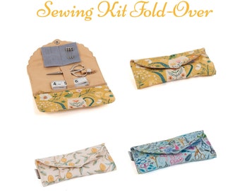 Sewing Kit  Fold-Over Scalloped Edge by Hobby Gift/ Sewing Organizer, Embroidery Organizer, Sewing Gift, Flower Sewing Gift