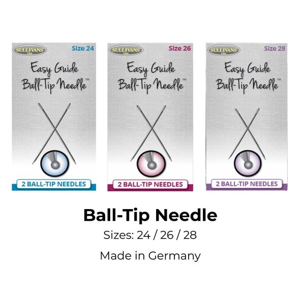 2x Ball-Tip Needles Sizes 24 / 26 / 28, Easy Guide Needles, Sullivans Ball-Tip Needles, Ball-Tip Needle Size 24, Ball-Tip Needle Size 26