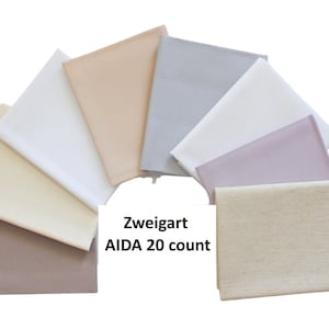20 count AIDA by ZWEIGART - Available in 18&quot; x 21&quot; or 36&quot; x 42&quot; - Available in 21 Colors/ Fabric to Cross Stitch/ Aida Cloth / 20ct Aida