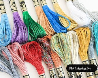 Metallic Embroidery Floss, Thread, Metallic Cross Stitch Thread, Silver  Floss, Gold Floss, Glitter Floss, Glitter Thread, Floss Metallic 