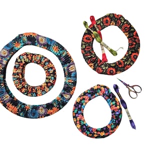 刺繍枠用丸型汚れガード サイズ6インチ、7インチ、9インチ、10インチ、12インチ、14インチ、17インチ / 刺繍枠用布カバー / クロスステッチ用布プロテクター