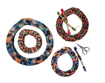 Round Grime Guard for Embroidery Hoops Size  6",7", 9", 10", 12", 14" 17" / Embroidery Hoops  Fabric Cover/ Cross Stitch Fabric Protector