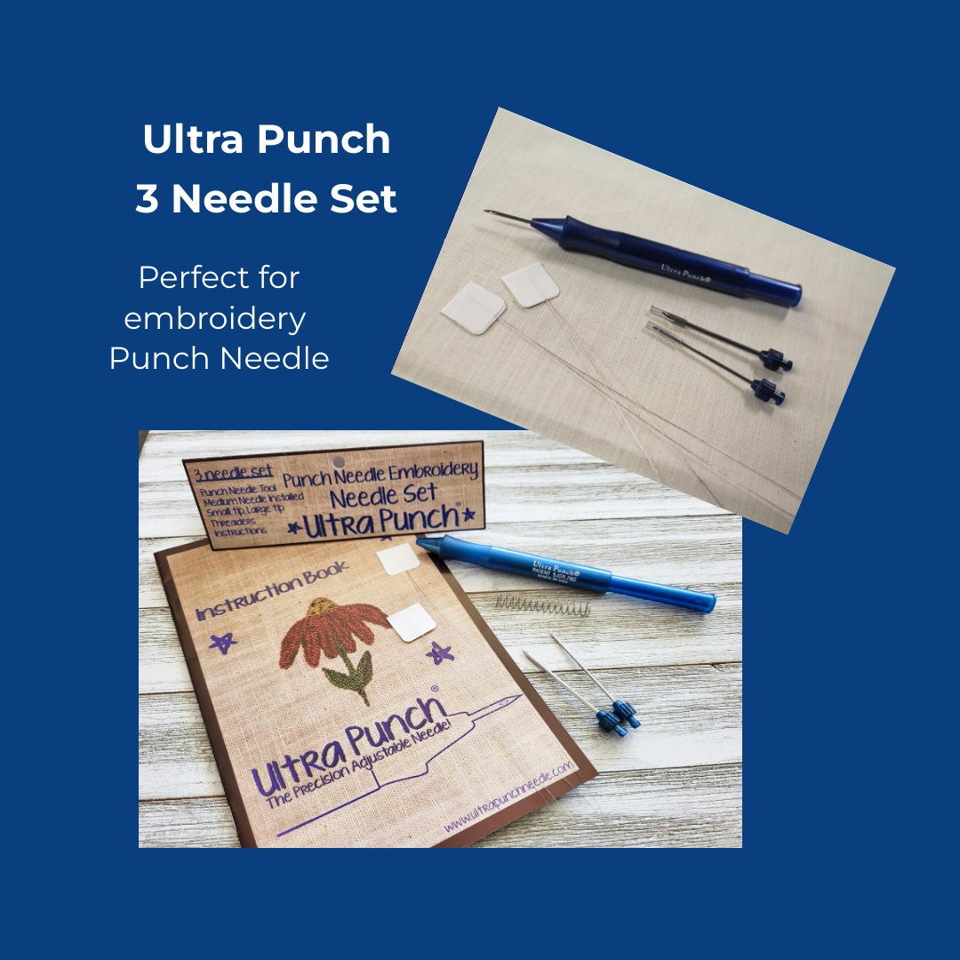 Punch Needle Kit, Ultra Punch Needle 3 Piece Set, Morgan No Slip Hoops,  Weaver Cloth 