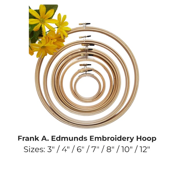 Basswood Embroidery Hoop 3"/4"/5"/6"/7"/8"/10"/12"- Frank A. Edmunds,Cross Stitch Hoop,Hoop Hand Embroidery, Cross Stitch Frame, Wooden Hoop