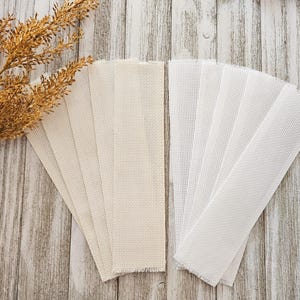 5x Bookmarks to Cross Stitch in 14ct AIDA - 5 Units in Color White or 5 Units in Color Antique White - Approximately 27wX 118h Stitches