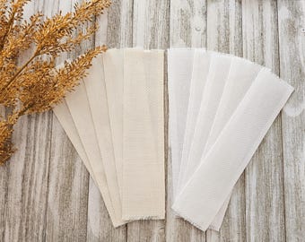 Set of 5 AIDA Cloth Bookmarks for Cross Stitch - 14 Count - Available in White or Antique White