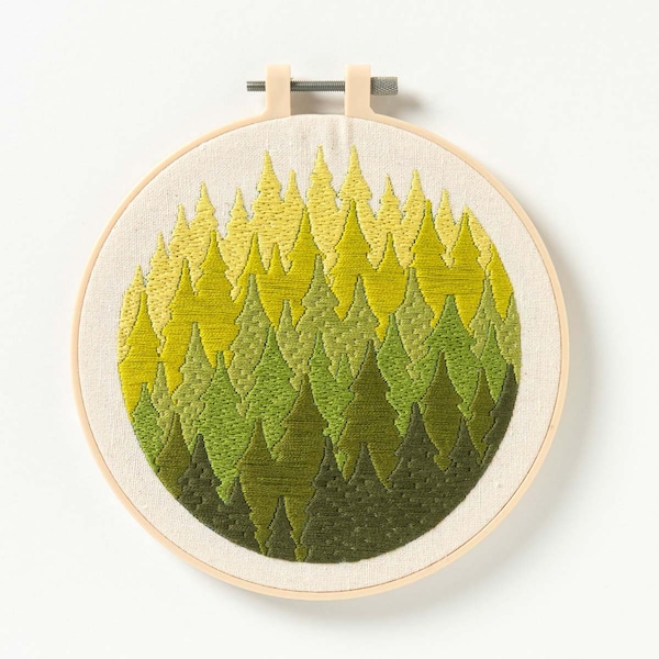Bucilla Stamped Embroidery - Forest (49320E)/ Pre-Printed Embroidery Pattern/ Forest Embroidery Pattern/ Bucilla Embroidery Kit/ Trees