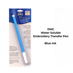 DMC Water Soluble Embroidery Transfer Pen - Blue (U1539), Water Soluble Pen, Blue Transfer Pen, DMC Embroidery Pen, Embroidery Fabric Pen