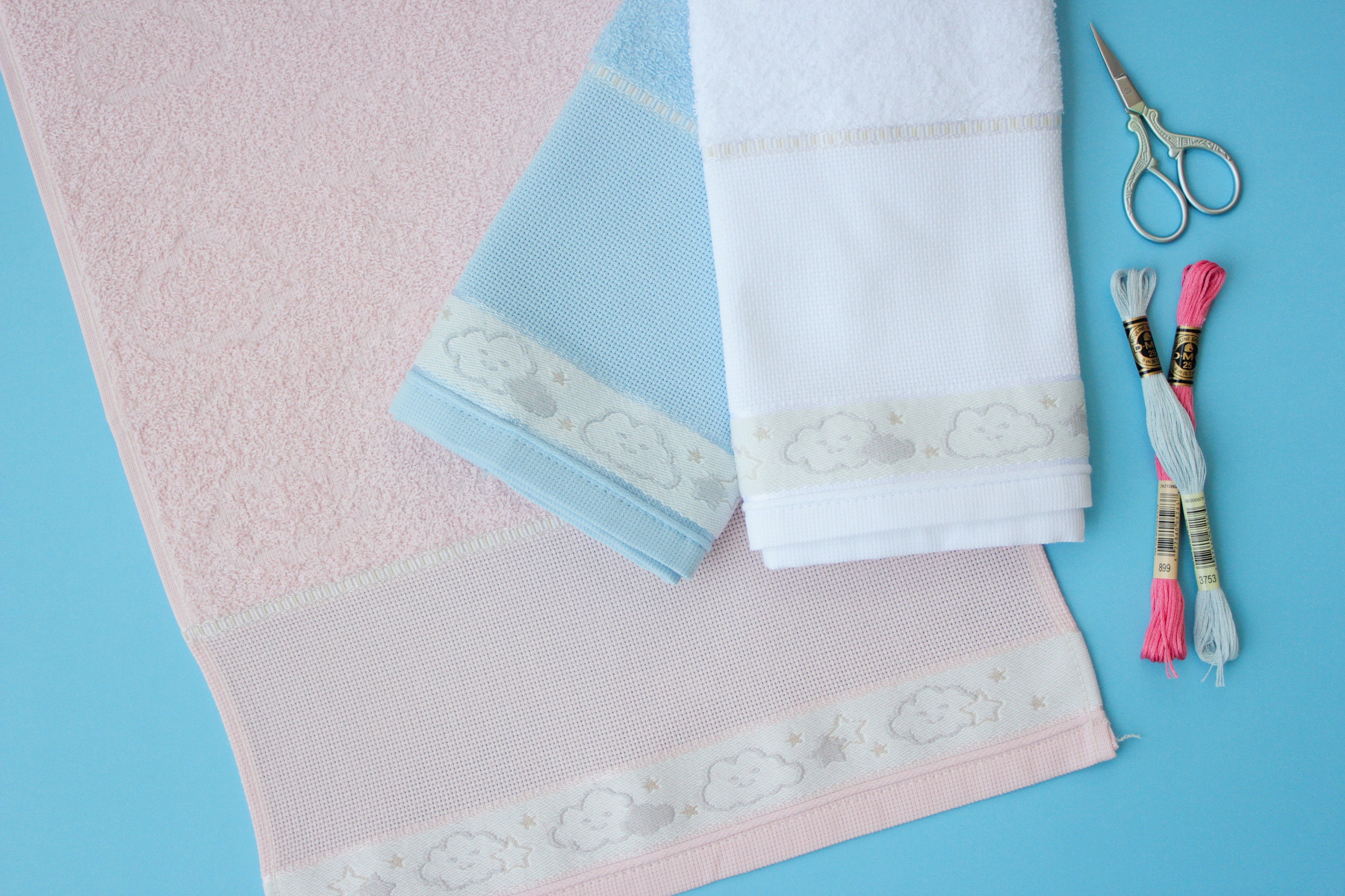 Cross Stitch Baby Towel 30 x 45cm Needlepoint Towel AIDA Etsy