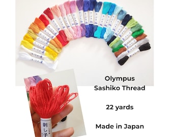 OLYMPUS Sashiko Thread - 22 yards/20 meters, Japanese Floss, Japanese Thread, Sashiko Embroidery, Japanese Embroidery, Japanese Needlepoint