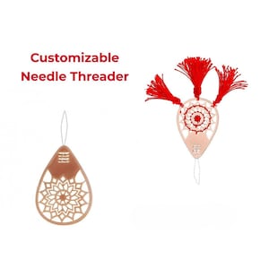 Customizable Metal Needle Threader (does not come decorated) / Floss Threader/ Yarn Threader/ Notions/ Cross Stitch Accessory
