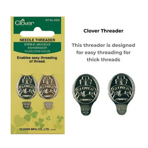 2x Clover Threader (#4000), Floss Threader, Yarn Threader, Notions, Cross Stitch Accessory, Large Threads Needle Threader