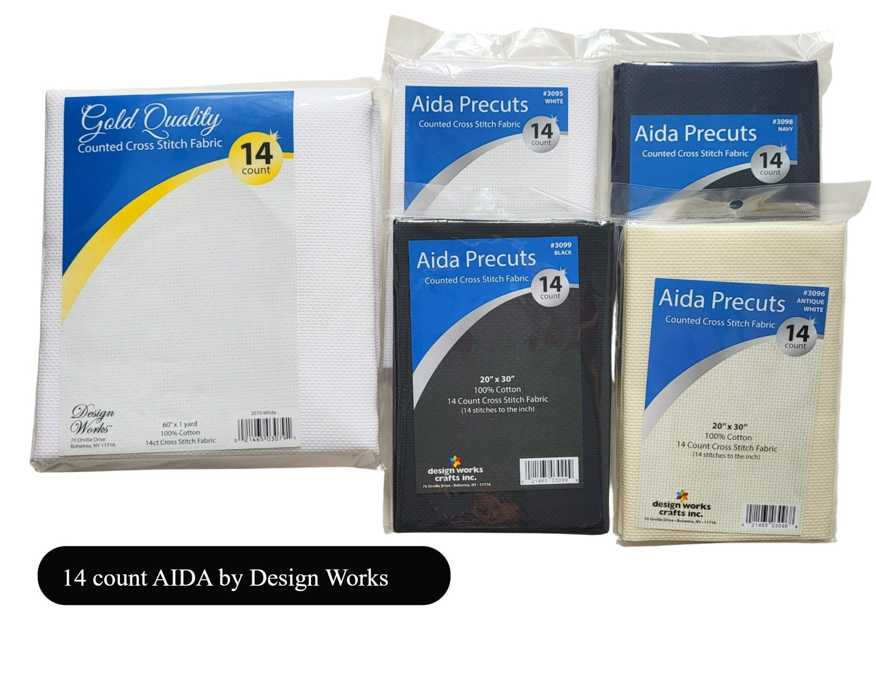 Design Works Gold Quality Aida 18 Count - White - 20x30