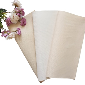 Set 3x AIDA 14 count by Zweigart - Each Cut Measures 10&quot;x10&quot; (Colors: Ivory, Dark Ecru, Beige)/ 14ct AIDA/ Cross Stitch Fabric