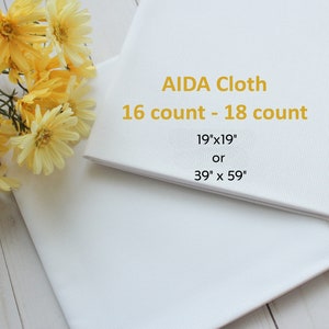 AIDA 16ct o 18ct (19" x 19" o 39" x 59")/ Tela para bordar/ Tela para punto de cruz/ AIDA 18 ct/ Aida 16 ct/ AIDA blanca/ Tela Aida