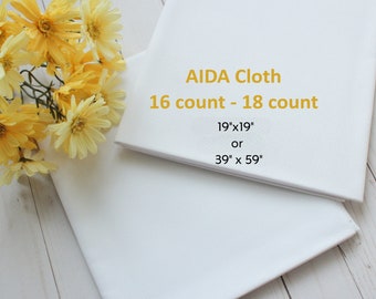 White AIDA Cloth: 16ct or 18ct Cotton Fabric